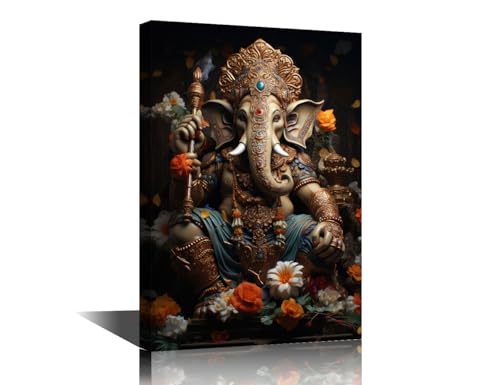 Toile Seigneur Ganesha cadeau pendaison de crémaillère déco indienne