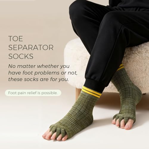 Image of Toe Separator Socks,Foot Alignment Sock for Health Care, Pain Relief, Bunion Corrector, Breathable Toe Socks