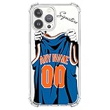 VNGDA Custom Name & Number - New York Basketball Jersey - Clear Case for iPhone17 Air 16 15 Pro Max 14 13 Mini 12 11 Xs Max Xr SE3 8 7 6 Plus,with 4 Shockproof Corners Customized Transparent Case