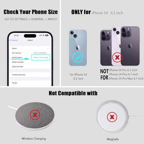Nvollnoe for iPhone 14 Case with Card Holder[Store 5 Cards] Dual Layer Heavy Duty Shockproof iPhone 14 Wallet Case with Hidden Card Slot Large Storage Case for iPhone 14(Gray) by Nvollnoe - Image 7