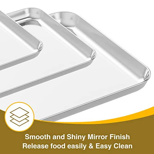 Wildone Baking Sheet with Rack Set (3 Pans + 3 Racks), Stainless Steel Baking Pan Cookie Sheet with Cooling Rack, Non Toxic & Heavy Duty & Easy Clean by Wildone - Image 2