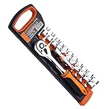 Edward Tools Pro Socket Wrench Set Metric - Heavy Duty Chrome Steel - Ergo Quick Release Ratchet Wrench Drive Handle - Extension Bar (3/8')