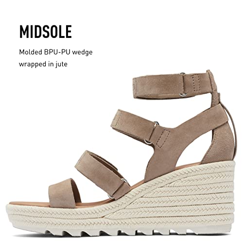 Sorel Women's Cameron Wedge Multistrap Sandals - Omega Taupe, Sea Salt - Size 11 #TOP2