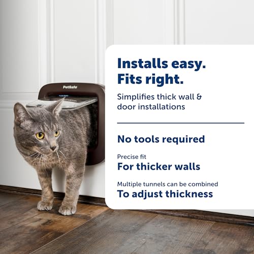PetSafe - Tunnelverlängerung für manuelle oder elektronische Katzenklappe. 5 cm zusätzlich pro Verlängerung, für Dicke Türen oder Wände, 168 mm x 165 mm, weiß, 1 Stück