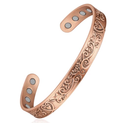 Jeracol Magnetisches Kupferarmband für Herren Roségold