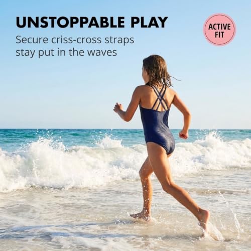 Image of Kanu Surf Girls' Reese UPF 50 Beach Sport Criss-Cross One Piece Swimsuit