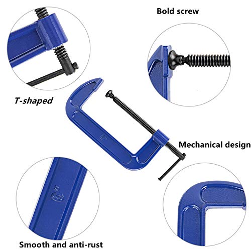 6 Piece C Clamps Set. 1/2/3/4/5/6-Inch,C Clamp, C Clamps Heavy Duty (1"2"3"4"5"6") #TOP1