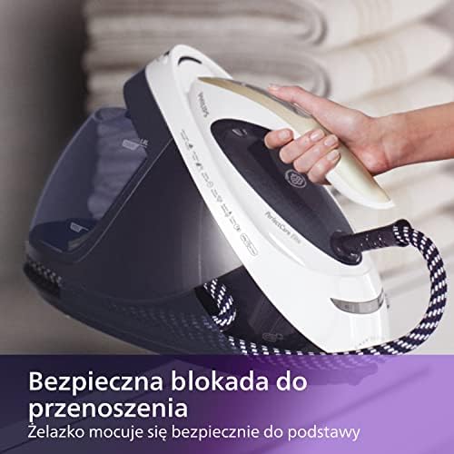Philips Generator Pary PerfectCare Elite - 2400W, Silne uderzenie pary 470g, Ciśnienie pompki 6,7 bara, Technologia OptimalTEMP, Zbiornik 1,8l, Niebieski/Biały (GC9630/20)