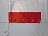 Acabados : AZ FLAG Bandera de Coche de Polonia 45x30cm - BANDERINA para Auto POLACA 30 x 45 cm