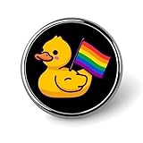 Spilla rotonda a forma di paperella di gomma LGBT, bottone, spilla, distintivo per cravatta, cappello, abbigliamento, gioielli e accessori.