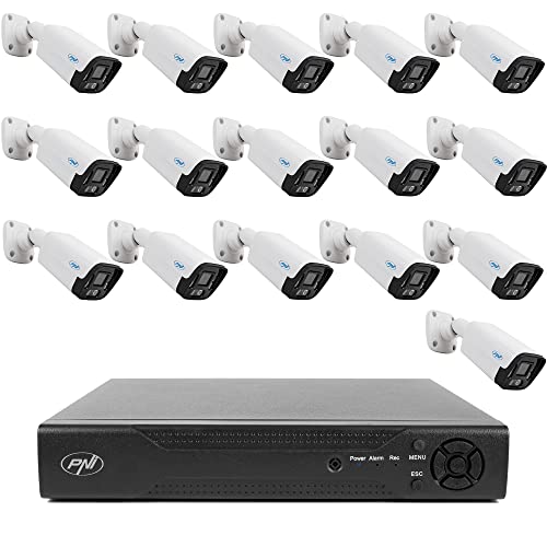 Paquete de videovigilancia NVR PNI House IP716 y 16 cámaras PNI IP125, 5MP
