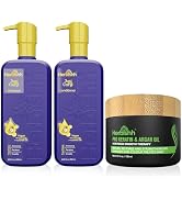 Herbishh Just Curls Shampoo and Conditioner for Curly Hair + Pro Keratin & Argan Hair Mask