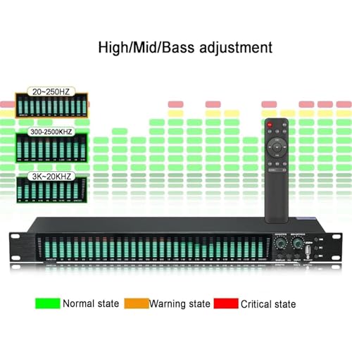 Ecualizador Digital Estéreo de 31 Bandas, con 21 Efectos Preestablecidos y Reducción Automática de Ruido, Ajuste de Graves/Medios/Agudos para Audio Doméstico miniatura 3