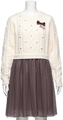 Amazon メゾピアノジュニア Mezzo Piano Junior ケーブルニットドッキングワンピース アイボリー 160 ガールズ 通販