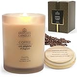 Coffee Candle - 9.7oz 55 Hrs Burn Time - Frosted Jar Candles...