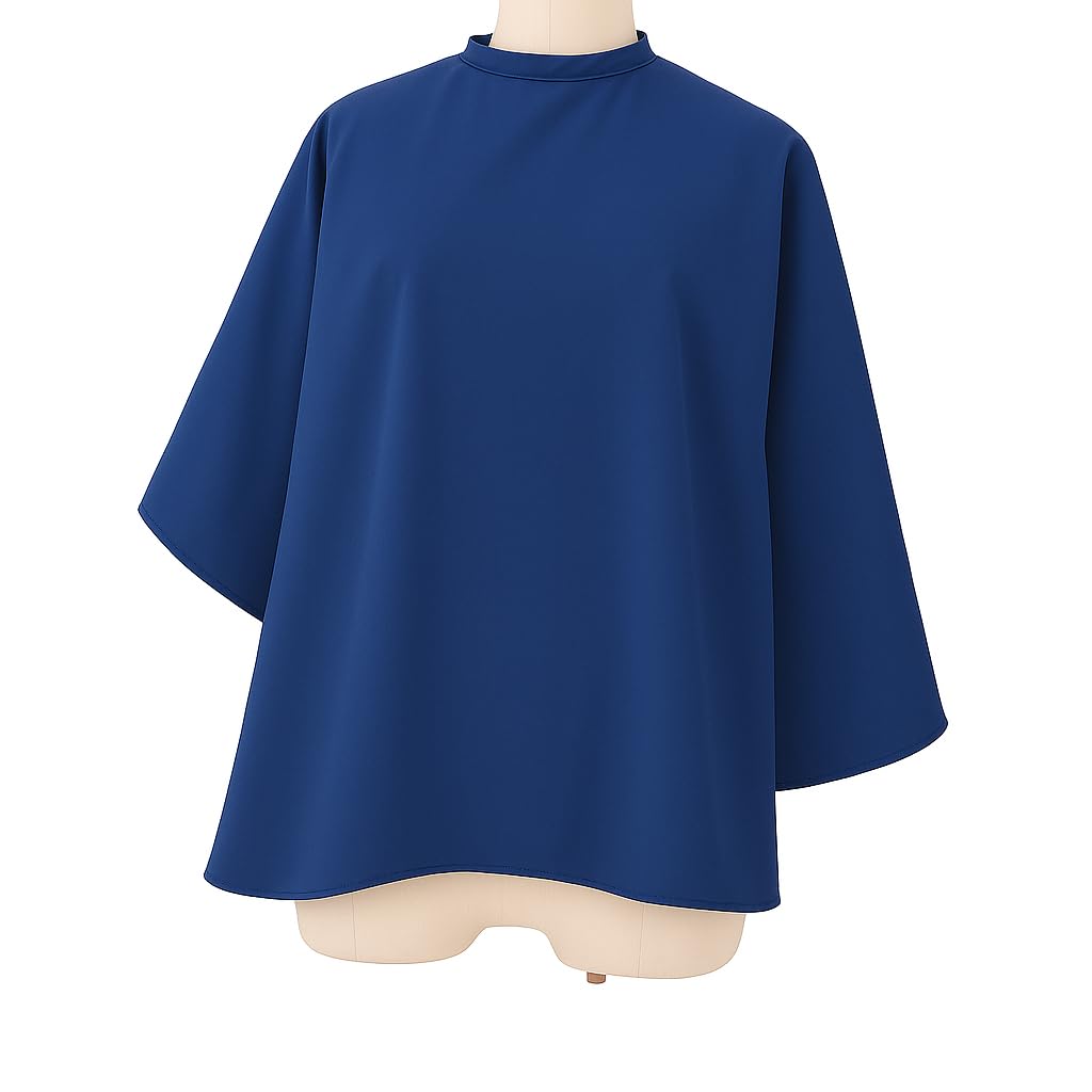 MAKSTILE Short Hair Cutting Cape for Women & Men | Salon & Home Use Hair Dye, Styling, Makeup Apron | Lightweight Barber Cape for Haircut, Shampoo & Beauty Artists - Size: 36 x 29 Inches (Navy Blue) - Image 2 thumbnail