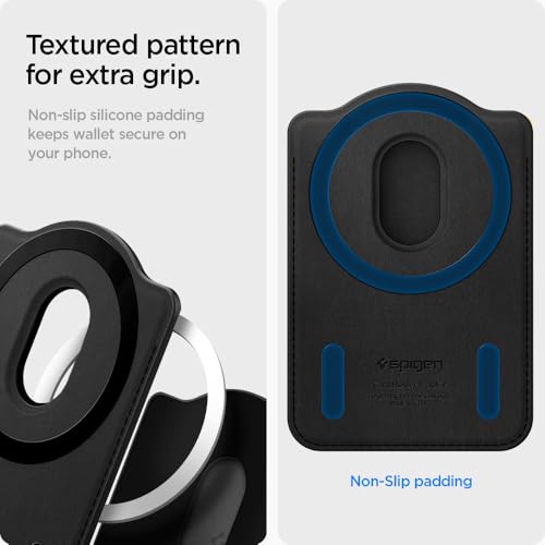 Image of Spigen Valentinus (MagFit+) Magnetic Card Holder up to 3 Cards, Designed for Galaxy S26 /S25 Series Magnetic Case Only and iPhone 17 /16 /15 /14 /13 /12 Models - Black