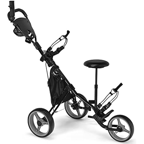 GYMAX Lightweight 3-Wheel Golf Trolley Cover