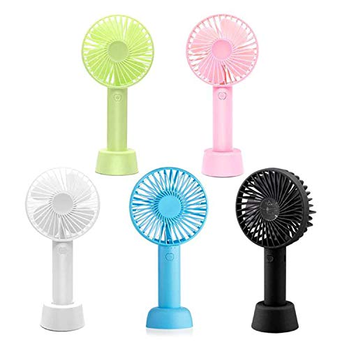 X4Cart Mini Portable USB Built-in Rechargeable Battery Operated Summer Cooling Table Fan with Standing Holder Handy Base For Home Office Outdoor Travel (Assorted Color, Pack of 1)