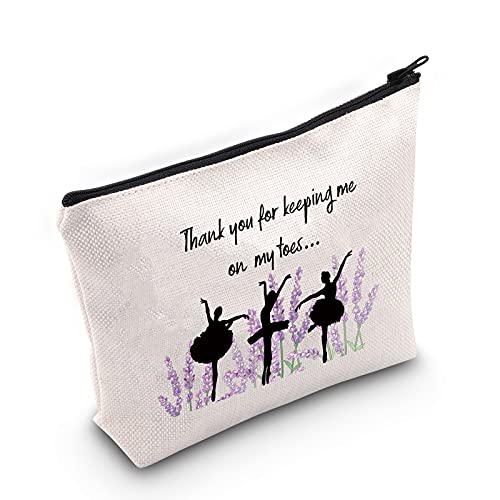 G2TUP Dance Teacher Thank You Gift Thank You For Keeping Me On My Toes Cosmetic Bag and...