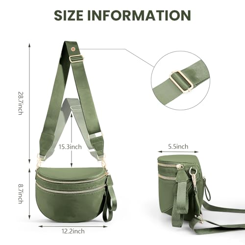 Image of hibear Checkered Crossbody Bag Spacious Bum Bags for Women Nylon Crossbody Fanny Packs Checkered Purse Belt Wallet