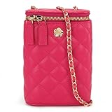 Montana West Cell Phone Purse for Women Classic Phone Holder with Chain Quilted Caviar Crossbody Cellphone Wallet Bag with Double Zipper MWC-221HPK