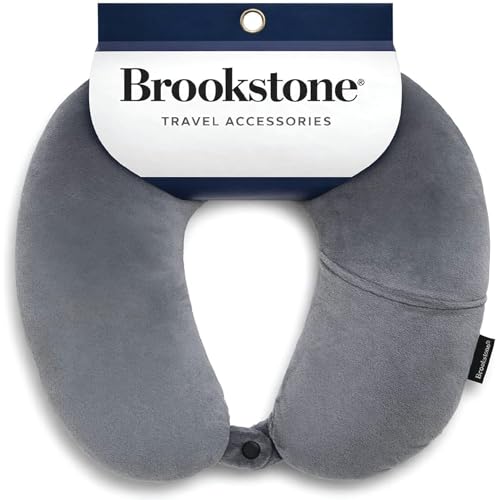 Brookstone Microbead Travel Head and Neck Pillow Lightweight and Plush with...