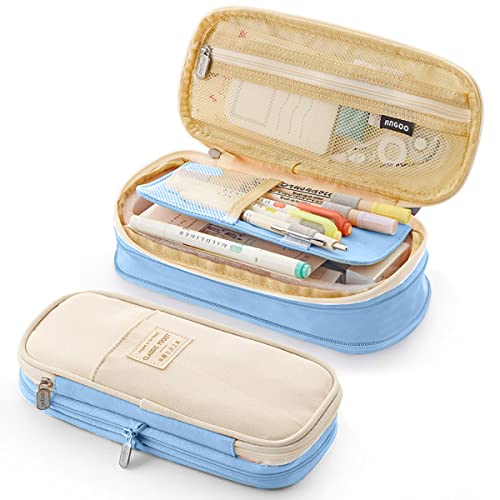 Mochilas Y Bolsas, Office Product Estuche para lapices, Lapiceras organizadoras de gran capacidad, Bolsa lápices para uso múltiple para oficina escuela trabajo (Azul Claro)