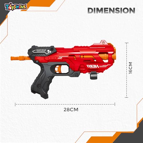 Image of Toyshine Easy to Shoot Foam Bullet Blaster Gun Toy with 8 Pc Soft Bullets Shooting Fun Outdoor Toy for Little Kids - Red