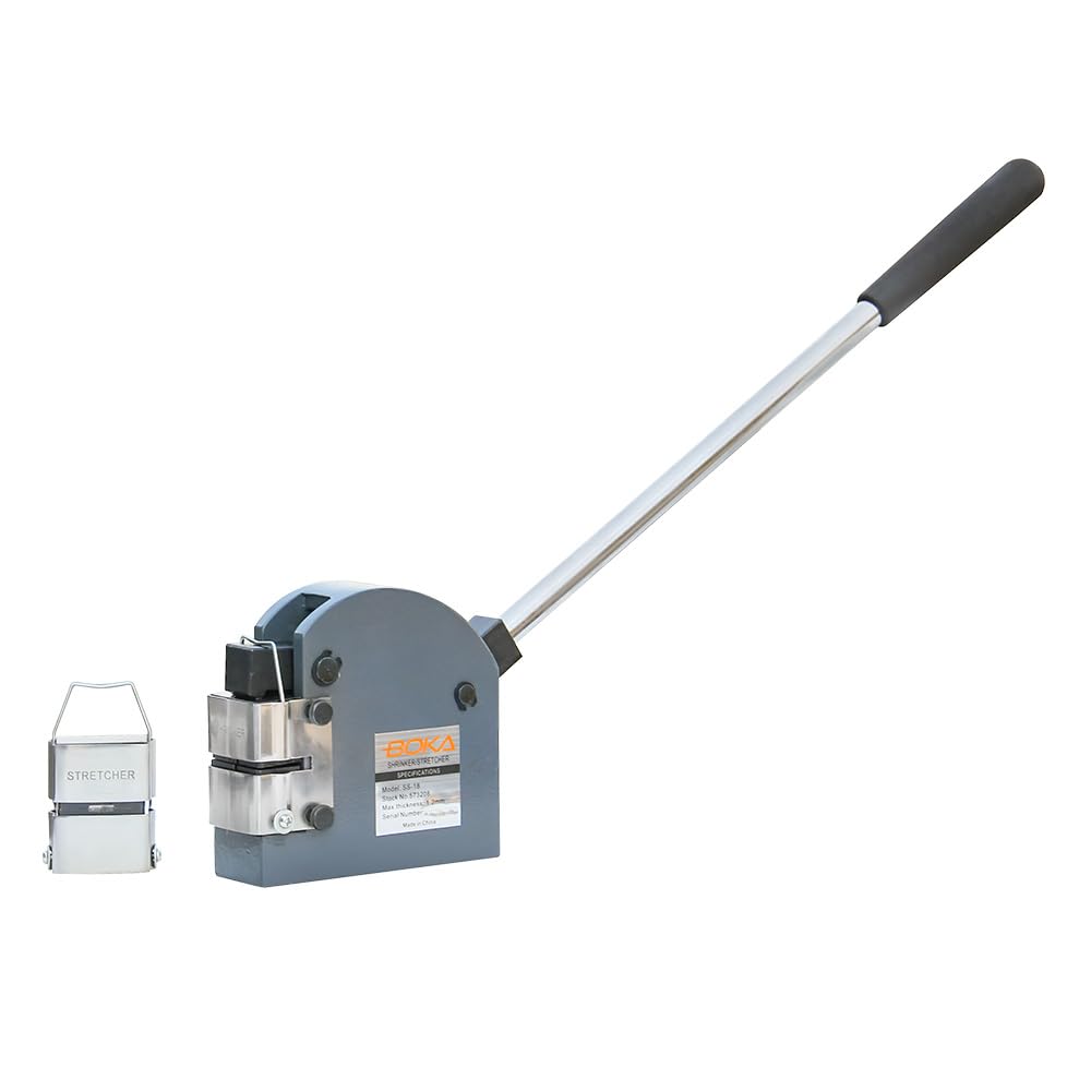 BOKA SS-18 Stretcher and Stretcher up to 1.2 mm Steel / 1.6 mm Aluminium with 2 Jaw Sets Metal Shrinking Machine Manual Compact Cast Iron Frame