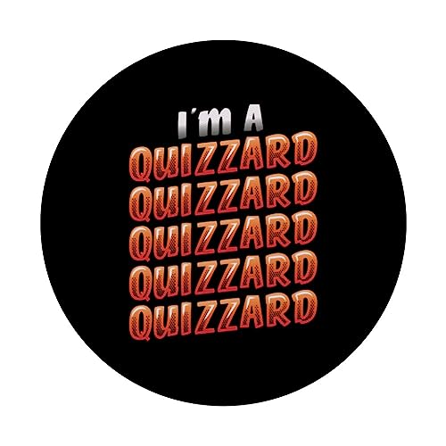 I´m A Quizzard Pub Quiz Lover Quizzing PopSockets Swappable PopGrip, Black - Image 3