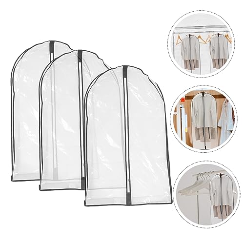 GLEAVI 3pcs Clothing Storage Bag Sealed Hanging Garment Bags for Storage Dustproof Cover4