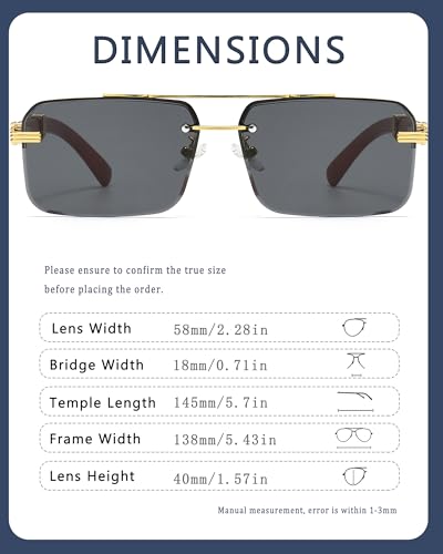 Image of Fashion Rimless Rectangle Sunglasses Mens Womens Frameless Square Sun Glasses UV 400