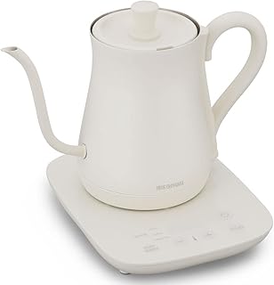 アイリスオーヤマ(IRIS OHYAMA) 電気ケトル 温度調節 ドリップケトル ケトル 600ml 10段階温度調節付 保温設定付 沸騰後自動電源OFF コーヒー 紅茶 緑茶 おしゃれ IKE-C601T-CW ホワイト