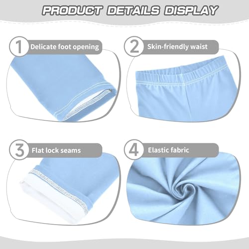 Girls' Leggings Light Sky Blue Solid Color Dance Pants Tights Trousers Yoga Leggings Pants Kids Workout Pants, 4T3