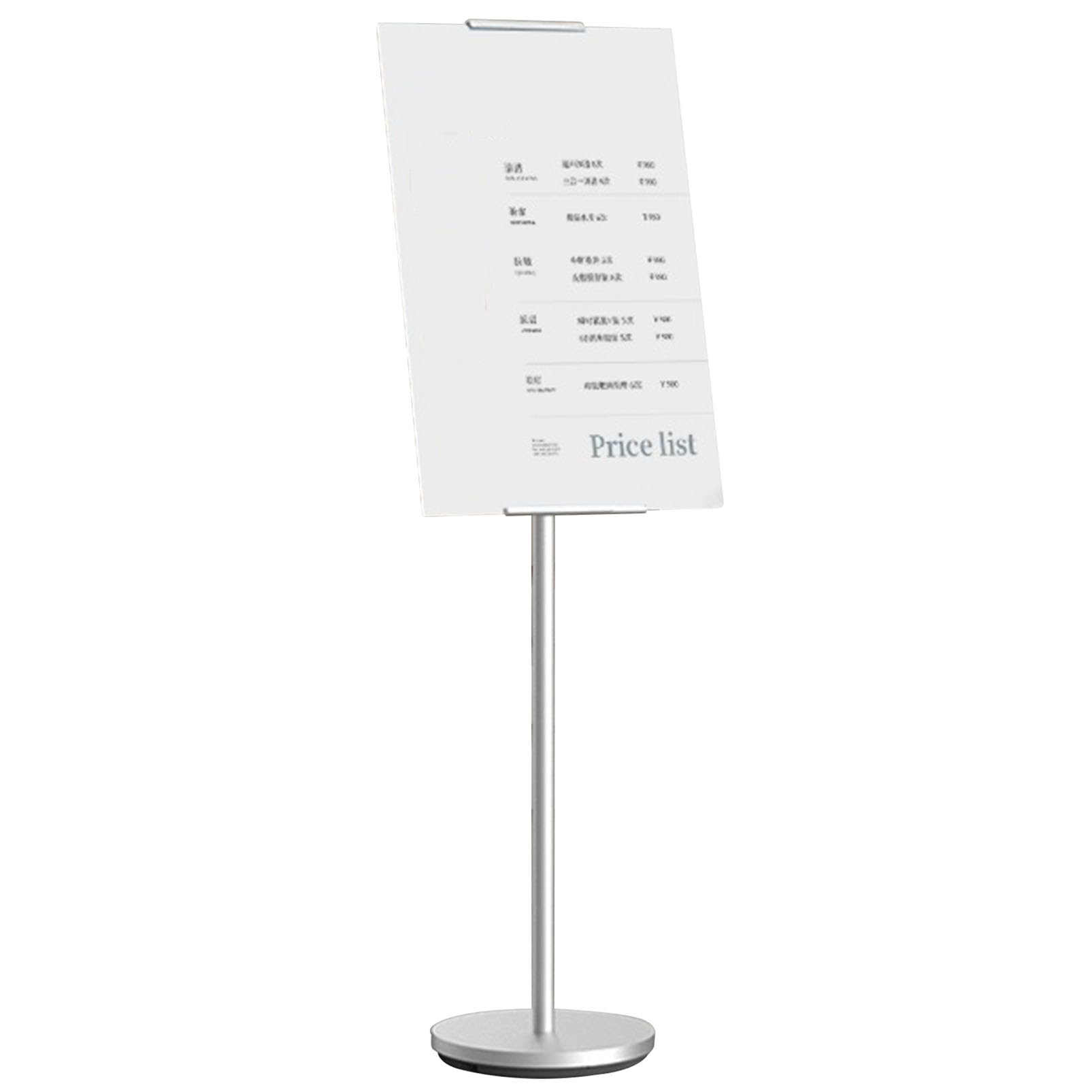 Soporte ajustable de metal resistente para carteles y pancartas, ideal para bodas, restaurantes y exhibiciones de negocios