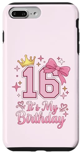 It's My 16�΂̒a���� ���̎q �R�P�b�g���{�� �s���N 16�� �X�}�z�P�[�X iPhone 7 Plus/8 Plus �p