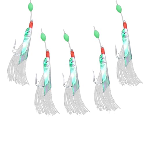 Plataforma de Pesca - 5 Piezas de Ganchos de Pesca | Accesorios de Pesca de Cebo de Arenque Brillante | Plataformas de Aparejo de Pesca | Cebos de recolección de Pescado para Agua