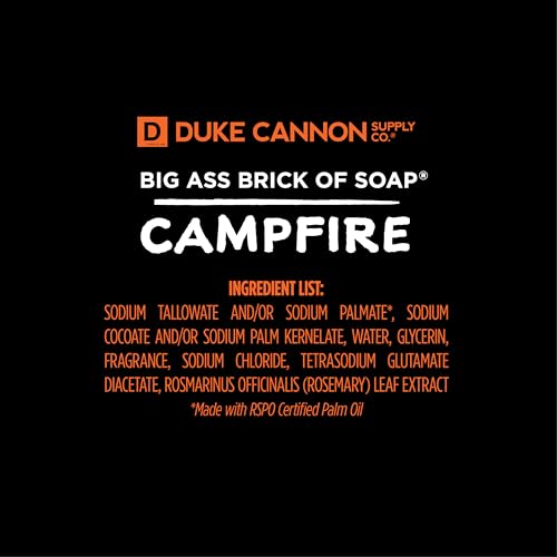 Image of Duke Cannon Supply Co. Big Brick of Soap Bar for Men Campfire (Warm, Slightly Smoky Scent) - Extra Large, Masculine Scents, All Skin Types, 10 oz. (Pack of 1)