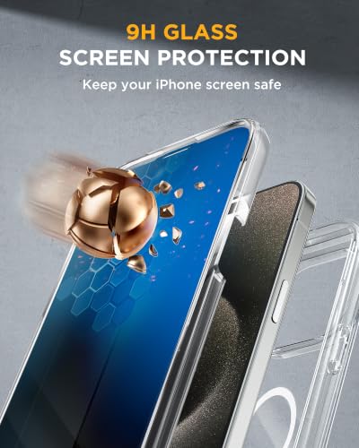 Image of Miracase for iPhone 15 Pro Case 6.1'',with Private Screen Protector,Clear