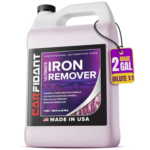 Iron Remover for Car Detailing – Iron Decon Spray, Pulls Out Brake Dust, Rust & Fallout - Contaminant Removal for Car Paint & Wheels, pH Neutral Formula - Gallon - 128 fl. oz.