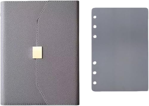 Gamire システム手帳 ビジネス手帳 PUレザーカバー A5 A6 6穴リングノート 頑丈 ルーズリーフメモ帳 リフィル対応 ペンスロットとカードホルダー付き 持ち運び ビジネスオフィス用品 プライベート使用 男女兼用 家庭用 業務用 贈り物 (A5ノ