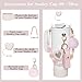 Affute Stanley Cup Accessories Set Including Siliocne Straw Cover, Siliocne Boot, Water Bottle Handle Strap, Stanley Charms for Stanley Cup 40oz 30oz Tumbler with Handle (Pink Lip Balm Sleeve)