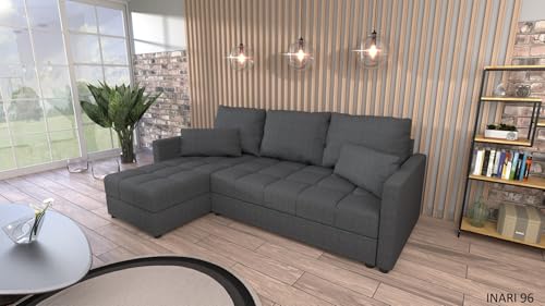 Couchgarnitur Sofa Sofagarnitur BELA L mit Schlaffunktion Wohnlandschaft Inari 96