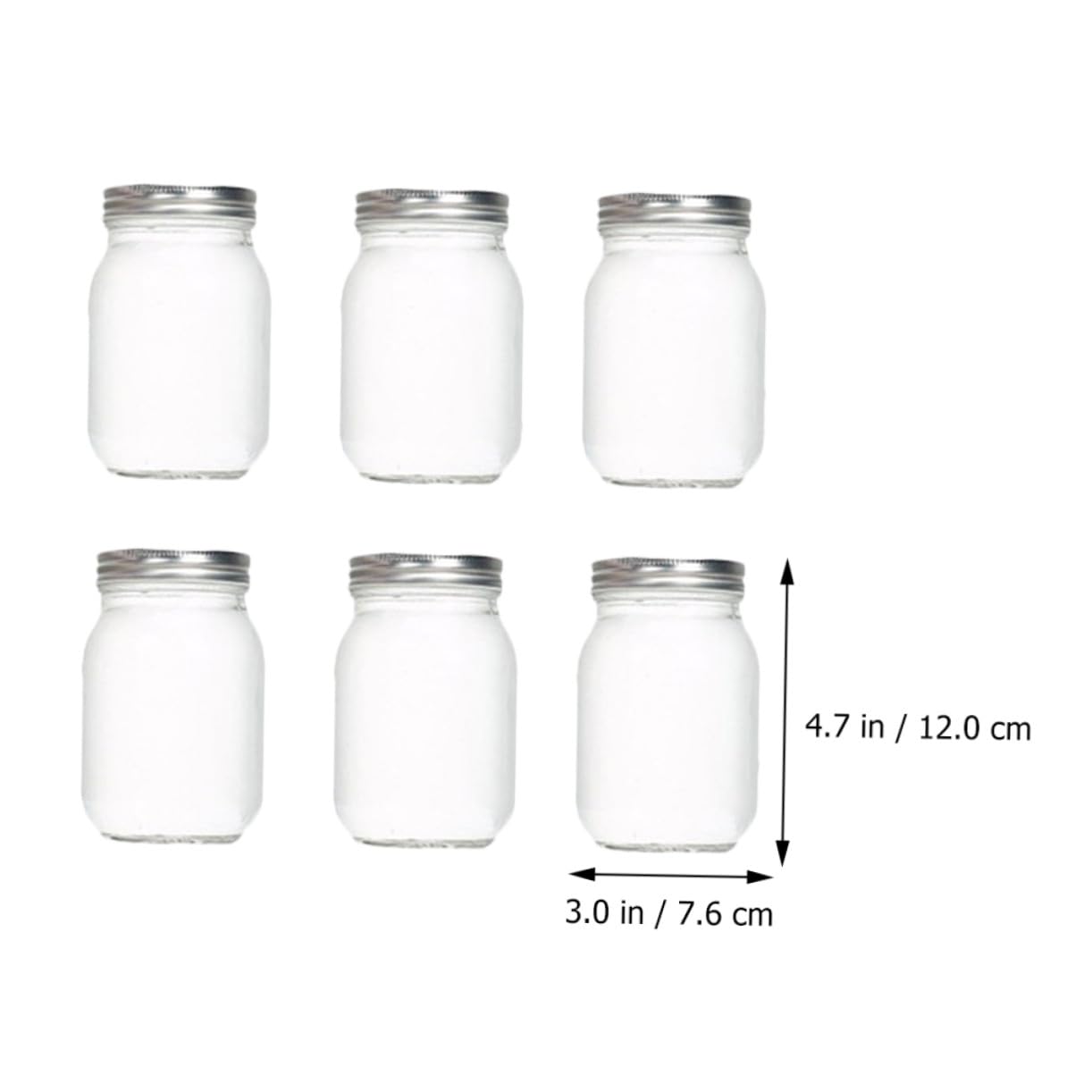 VALICLUD 6 Stück Teiliges Transparentes Glas Vorratsglas Rund Luftdicht Verschließbar Vielseitig für Marmelade Honig Tee Trockenfrüchte Hygienisch und Praktisch für Küche und Haushalt