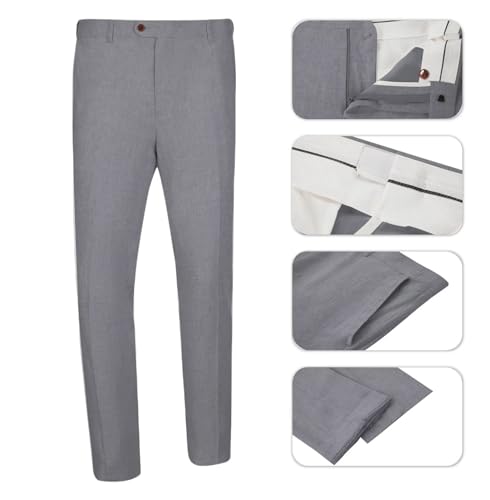 Men Suits Linen Beach Wedding Suits 3 Piece Groomsmen Attire Linen Blazer Vest Pant Prom Tuxedo4