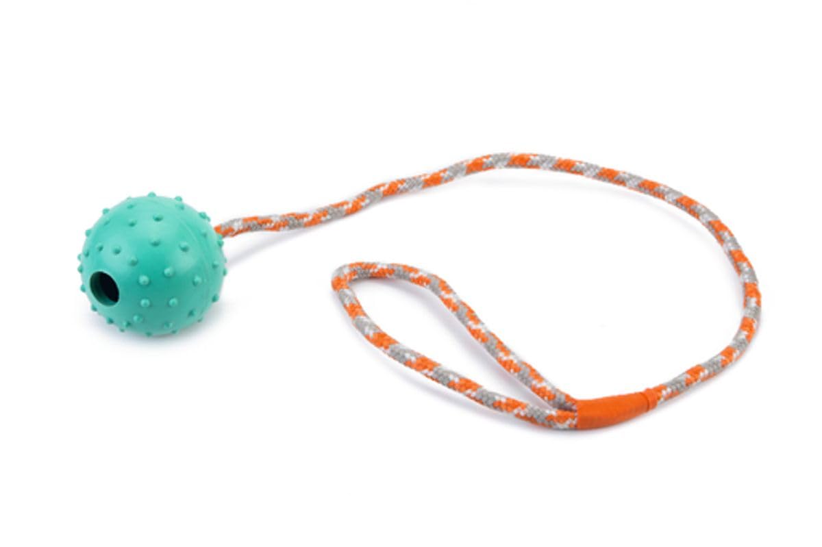 Beeztees Köpek Oyuncağı İpli Top, Kauçuk, Mavi, 60cm
