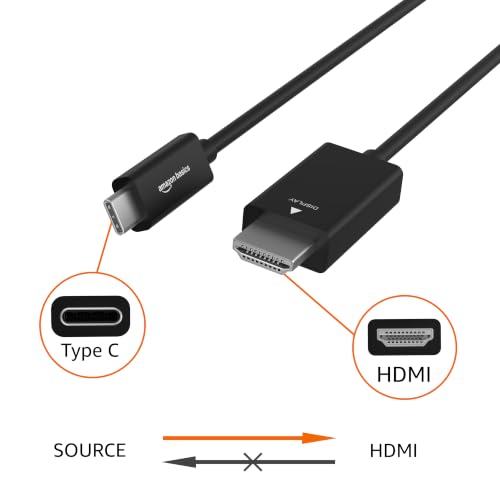 Amazon Basics Premium Aluminum Uni-Directional USB-C (Source) to HDMI (Display) Cable Adapter (Thunderbolt 3 Compatible) 4K@60Hz, 3-Foot, Black - image 2