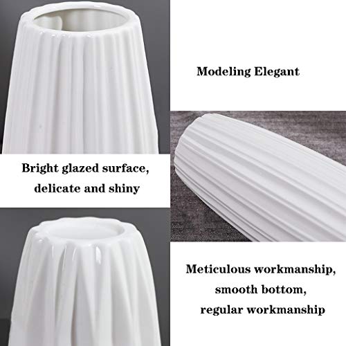 Zycsktl Flower Vase, Floral Vase Ceramic Vases For Home Decor,Living Room Floor Large Ceramic Vase, Home Dried Flower Arrangement, White Porch Vase Decoration, Can Be Hydroponic #TOP4