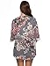 Summer Floral Kimono Cardigans for Women Beach Swimwear Bathing Suit Cover up Open Front Tops Blouse (Deep Gray, Medium)